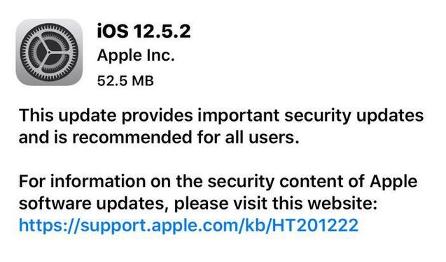市南苹果手机维修分享iOS12.5.2发布，建议所有老苹果用户安装 